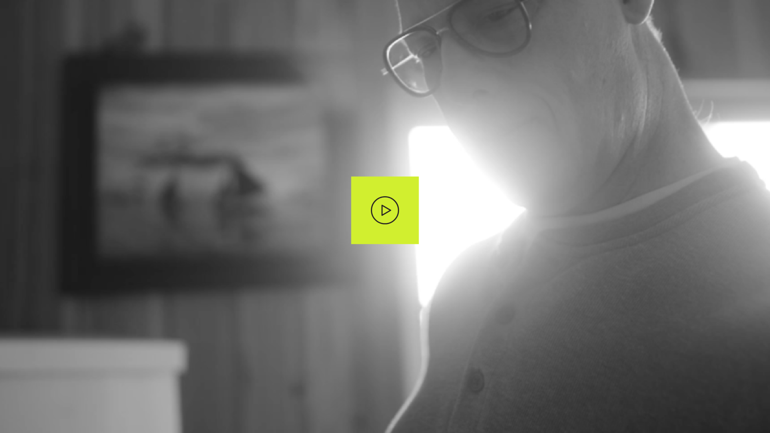 Close-up shot of ambassador Scott, who has LOPD, looking down